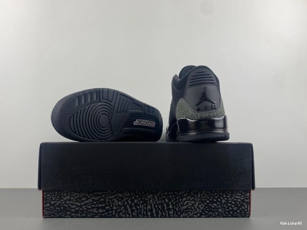 Rep TBkick CK9246-168 Jordan Air 3 Black Retro Cat 0803